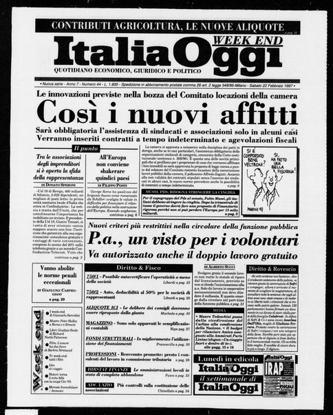 Italia oggi : quotidiano di economia finanza e politica